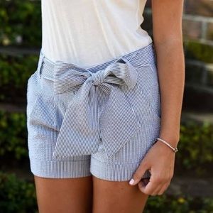 Lauren James Bow Shorts (BRAND NEW), Black&White Seersucker, Size M